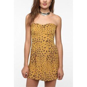 Urban Outfitters Cooperative Size S Cheetah Sweetheart Neckline Strapless Dress